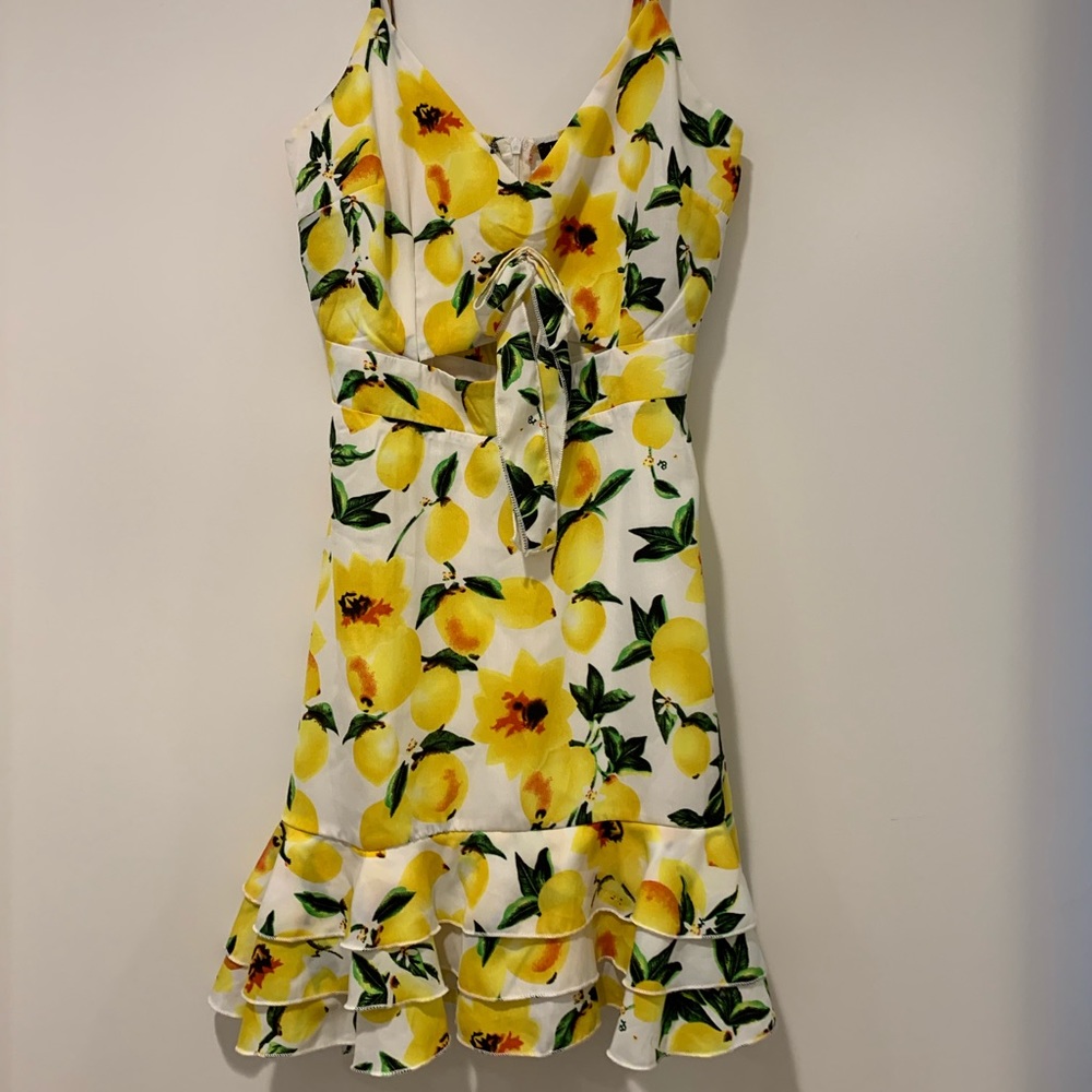 Boohoo cut out lemon print dress ASOS